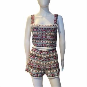 Zara Limited Edition Embroidered Short & Tank Set